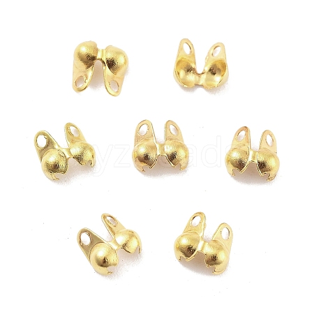 Rack Plating Brass Bead Tips KK-P274-02B-G-1