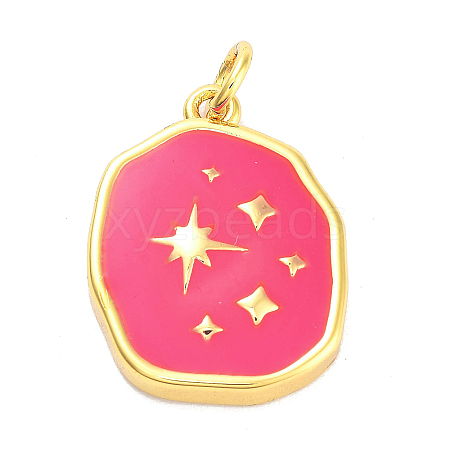 Real 18K Gold Plated Rack Plating Brass Enamel Pendants KK-M293-29G-05-1