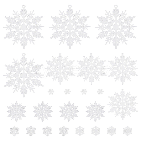 Christmas Plastic Snowflake Pendant & Cabochons Making Findings Kits DIY-SC0026-70-1