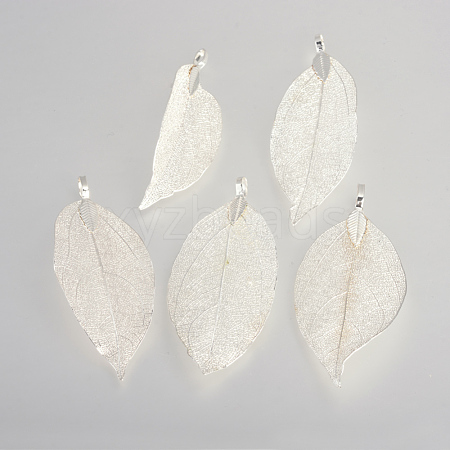 Electroplated Natural Leaf Big Pendants X-IFIN-Q119-03A-1