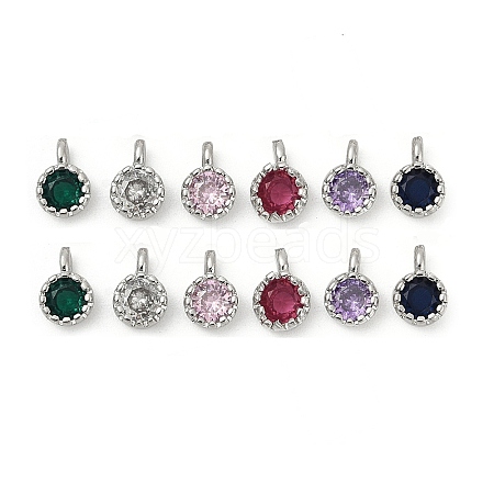 Brass Pave Cubic Zirconia Pendants KK-H204-03P-M-1