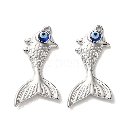 304 Stainless Steel Resin Pendants STAS-A124-11P-1