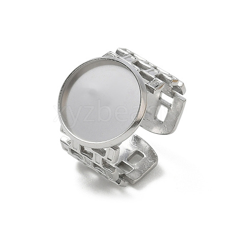 304 Stainless Steel Cuff Ring Components SA-CBA37BC-17D-P-1