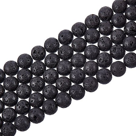 Synthetic Lava Rock Beads Strands X-G-S277-8mm-01-1