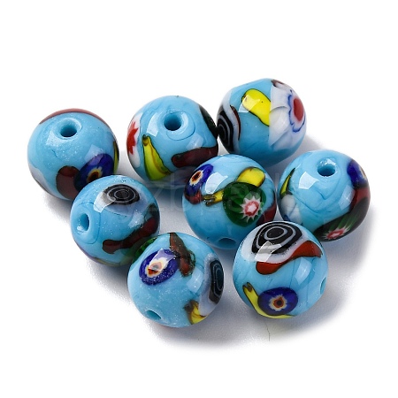 Handmade Millefiori Lampwork Beads LAMP-R003-02B-04-1