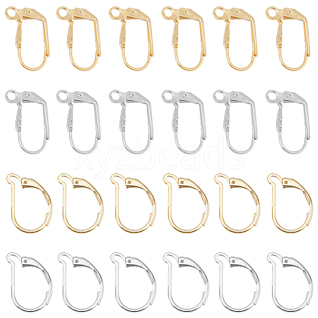 DICOSMETIC 40Pcs 4 Style Brass Leverback Earring Findings KK-DC0002-15-1