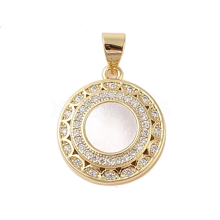 Brass Micro Pave Clear Cubic Zirconia Pendant KK-I712-43G-1