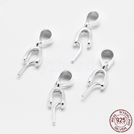 Anti-Tarnish Rhodium Plated Sterling Silver Pendant Bails STER-E050-02P-1