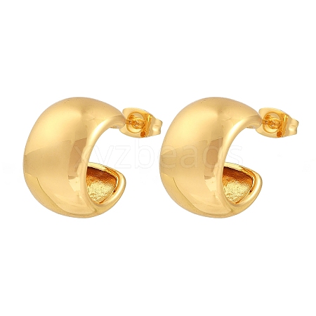 201 Stainless Steel C-Shaped Stud Earrings EJEW-I309-11G-1