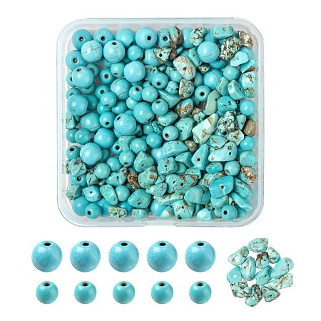 3 Strands 3 Style Synthetic Turquoise Beads TURQ-FS0001-01-1