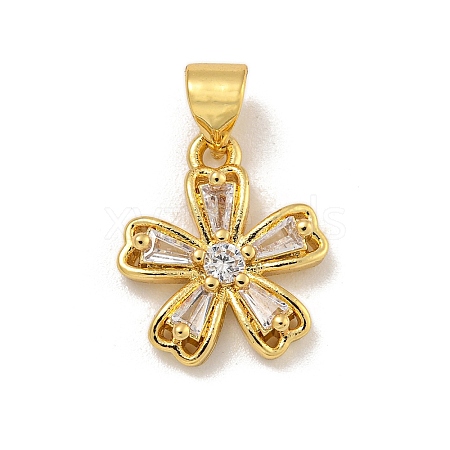 Rack Plating Brass Micro Pave Cubic Zirconia Charms KK-C074-64G-02-1