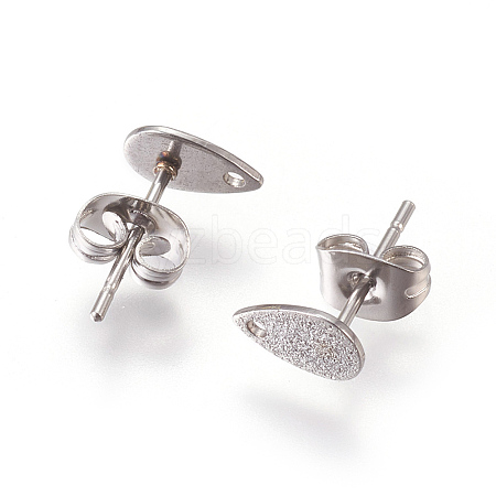 Non-Tarnish Ion Plating(IP) 304 Stainless Steel Stud Earring Findings for Dangle Charms STAS-L216-05B-P-1