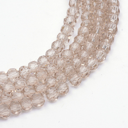 Transparent Glass Bead Strands GLAA-R166-6mm-01F-1