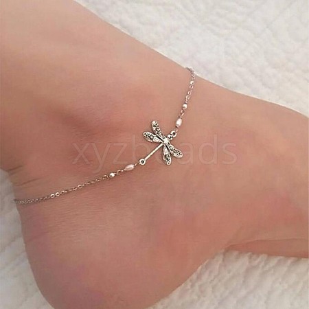 Dragonfly Alloy Link Chain Anklets for Women FS-WG88D05-01-1
