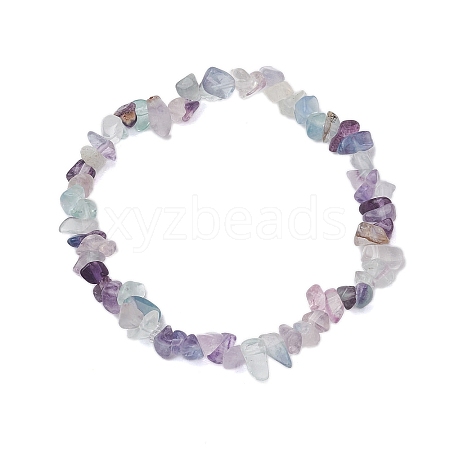 Natural Fluorite Beads Kids Bracelets BJEW-JB10611-06-1