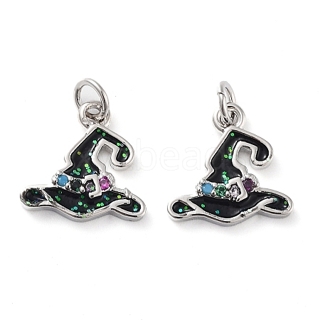 Rack Plating Brass Micro Pave Colorful Grade AAA Cubic Zirconia Pendants KK-M280-07P-1