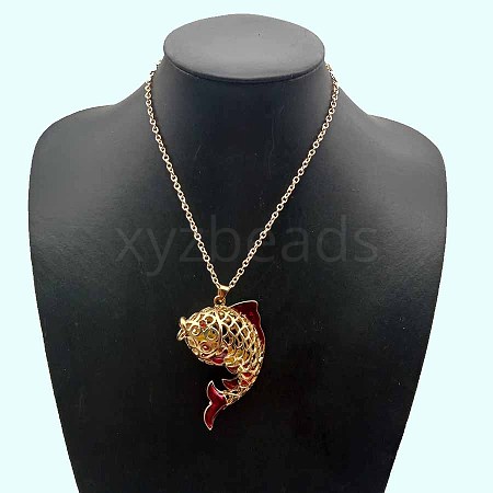 Blue enamel alloy oil drop fish pendant ancient style DIY jewelry. HM3429-1-1