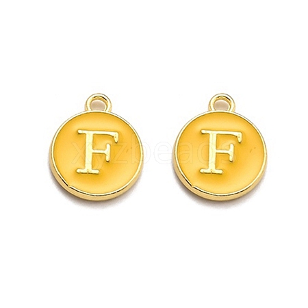 Golden Plated Alloy Enamel Charms ENAM-Q437-13F-1