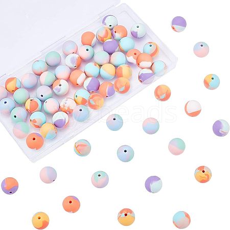 CHGCRAFT 60Pcs 3 Colors Silicone Beads SIL-CA0001-10-1