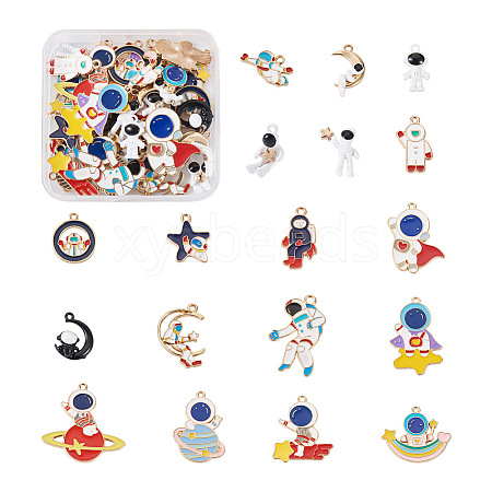 Craftdady 36Pcs 18 Styles Baking Painted Alloy Pendants FIND-CD0001-03-1