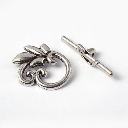 Leaf Tibetan Style Alloy Toggle Clasps LF0676Y-1