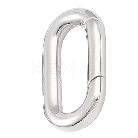 1Pc Anti-Tarnish Rhodium Plated 925 Sterling Silver Spring Gate Rings STER-BBC0008-50B-1