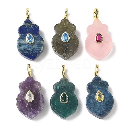Natural Amethyst & Fluorite & Rose Quartz & Labradorite & Lapis Lazuli Pendants G-C274-01-1