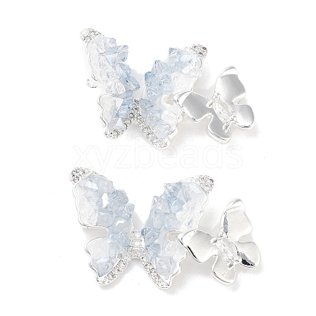 Natural Crystal Quartz Butterfly Links KK-B102-15S-1