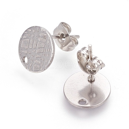 Non-Tarnish 304 Stainless Steel Ear Stud Findings STAS-O119-14A-P-1