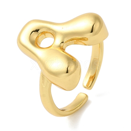 Initials Brass Open Cuff Ring for Women RJEW-N046-02A-G-1