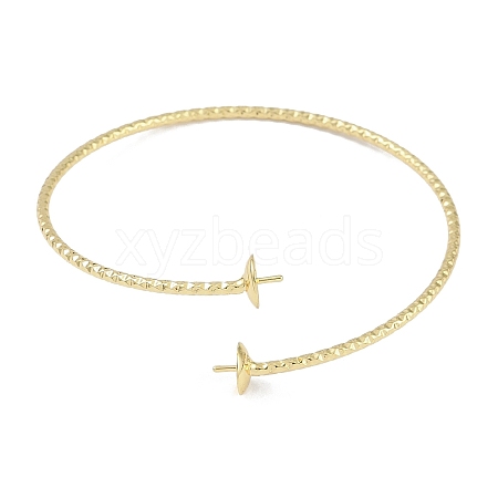 Brass Textured Open Cuff Bangle Making KK-U020-21A-G-1