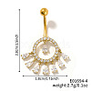 Brass Full Crystal Rhinestone Shiny Hollow Ring Tassel Curved Barbell Belly Button Rings CT4144-4-1