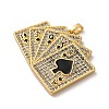Brass Micro Pave Cubic Zirconia and Enamel Pendants KK-Q098-17G-A-2