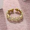 Brass Micro Pave Cubic Zirconia Cuff Rings for Women RJEW-Z084-01G-02-2