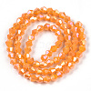 Opaque Solid Color Electroplate Glass Beads Strands EGLA-A039-P4mm-B04-2