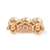 Brass Pave Clear Cubic Zirconia Flower Beads KK-N256-23G-1