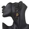 Natural Black Onyx Dangle Earrings EJEW-MZ00544-03-3