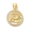 Zodiac Theme Brass Micro Pave Cubic Zirconia Pendants KK-M273-05F-G-1