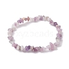 Natural Lepidolite/Purple Mica Stone Chips Beaded Stretch Bracelets for Women BJEW-JB10046-08-1