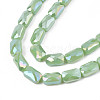 Electroplate Opaque Solid Color Glass Beads Strands X-EGLA-N002-25-A03-3