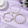 3Pcs 3 Style CCB Imitation Pearl White Jade Beads Bracelets Sets BJEW-JB11055-2