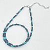 Vintage Unisex Natural Obsidian & Synthetic Turquoise Beaded Necklaces FL7181-2-1