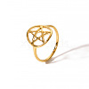 Stainless Steel Hollow Lucky Star Ring Women Fashionable Durable Ring EU4995-7-1