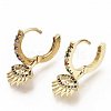 Brass Micro Pave Colorful Cubic Zirconia Dangle Hoop Earrings EJEW-S208-075-3