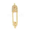 Brass Micro Pave Cubic Zirconia Connector Charms KK-U053-09G-1