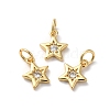Rack Plating Brass Micro Pave Clear Cubic Zirconia Charms KK-D074-01G-2