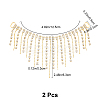 2Pcs Alloy & Glass Rhinestones Tassel Shoe Decoration Chain FIND-GF0005-26-2