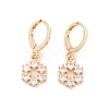 Brass Micro Pave Clear Cubic Zirconia Leverback Earrings EJEW-K300-12G-4