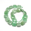 Natural Square Green Aventurine Beads Strands G-L253-04-2