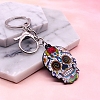 Acrylic Flower Skull Ghost Head Keychain PW-WG713FE-07-1